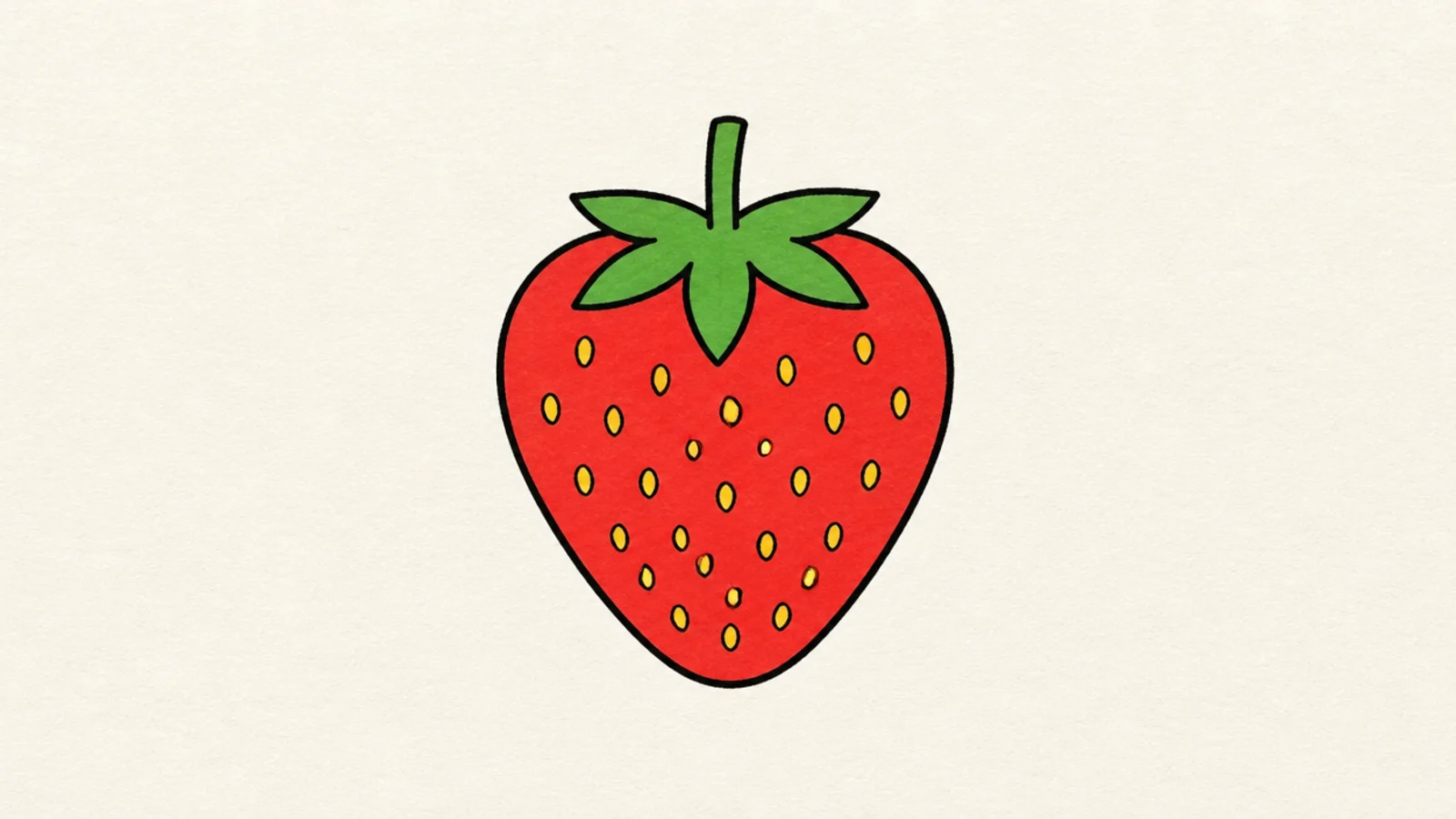 A clean outline strawberry with no fill
