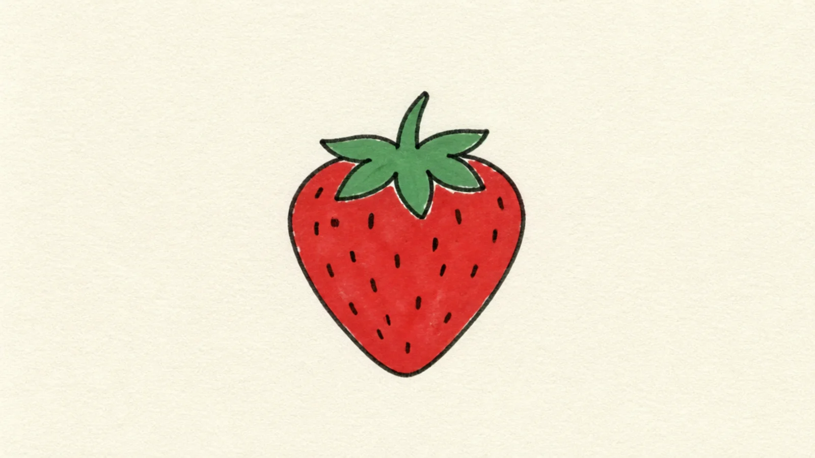 A loose quick doodle strawberry