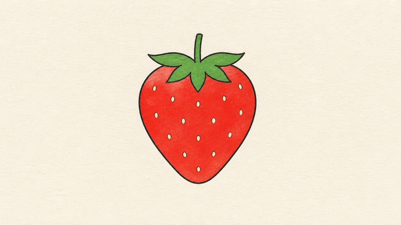 An easy strawberry with a red body and green cap
