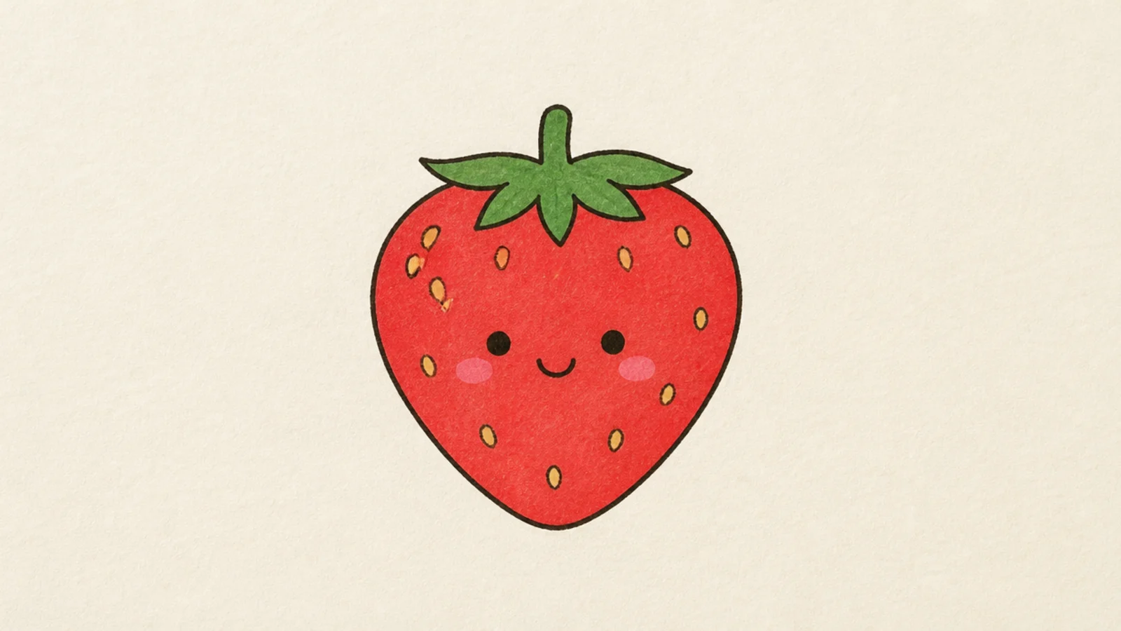 An easy strawberry with a simple smiling face