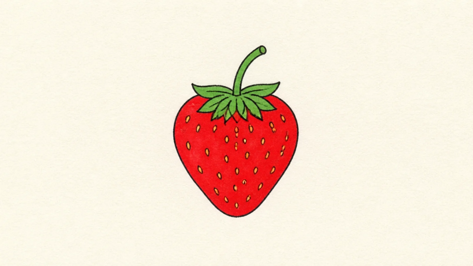 An easy strawberry with a short curved stem