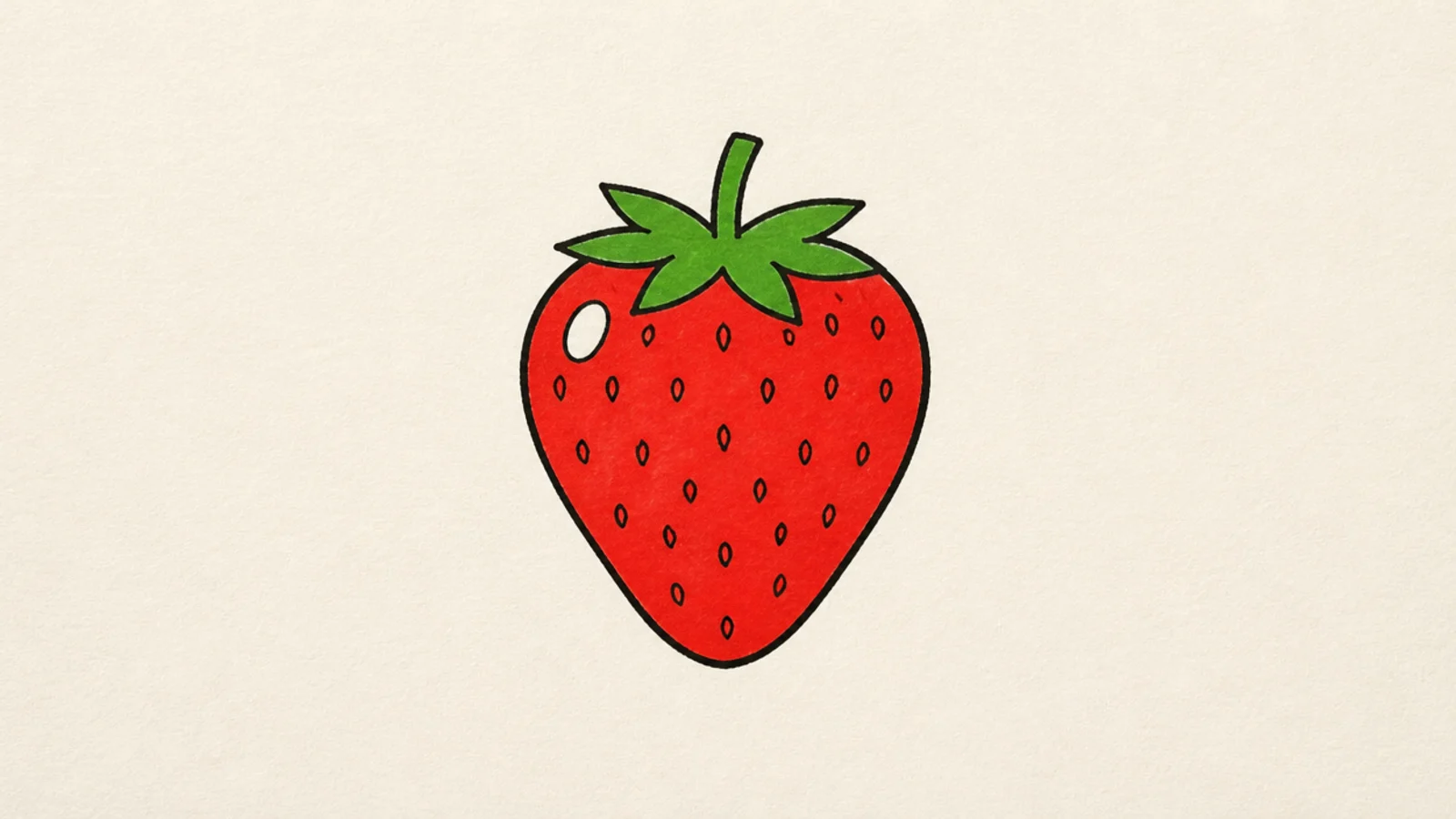 An easy strawberry with a white highlight shine