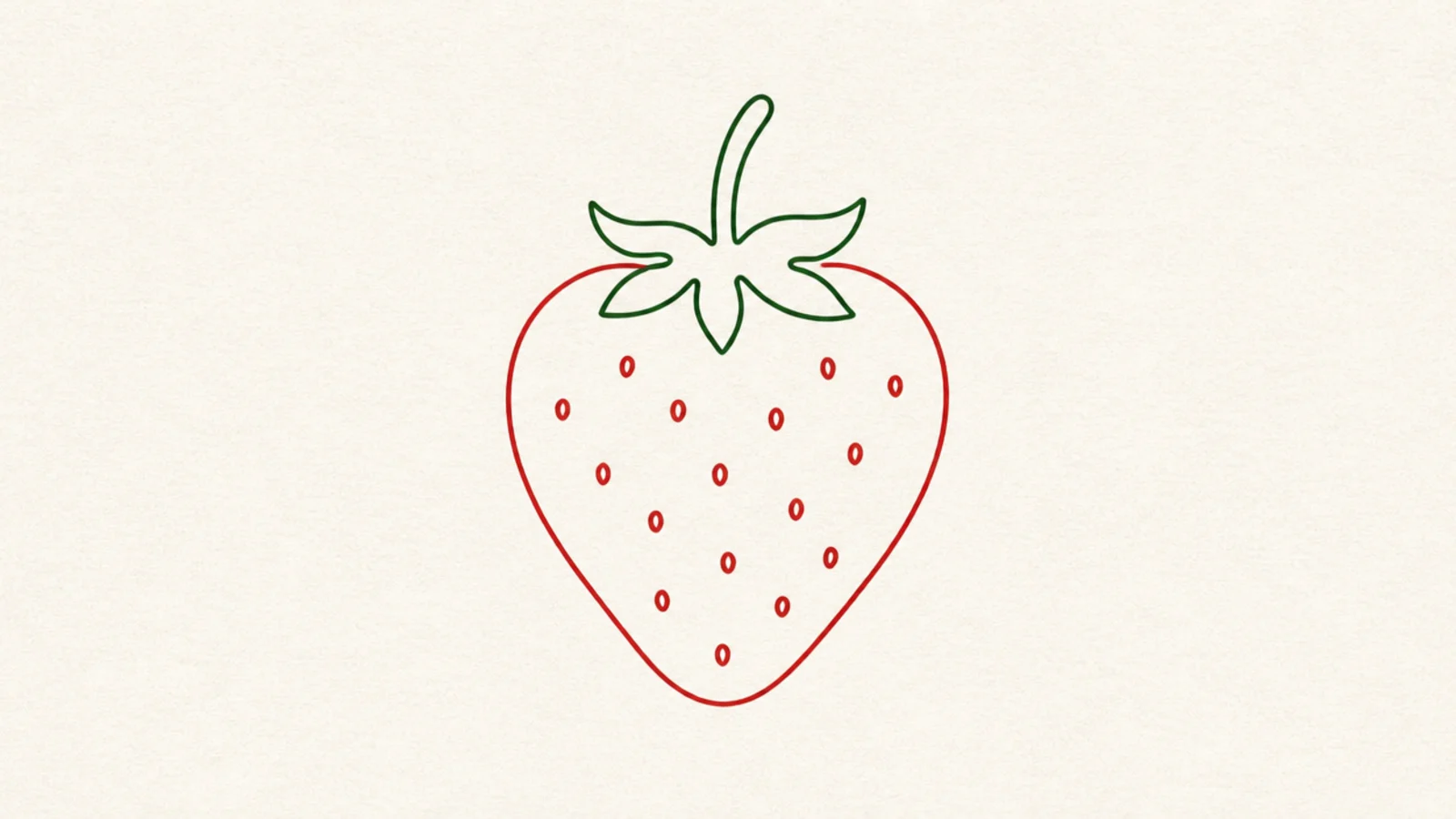 A minimalist strawberry drawn in one continuous line