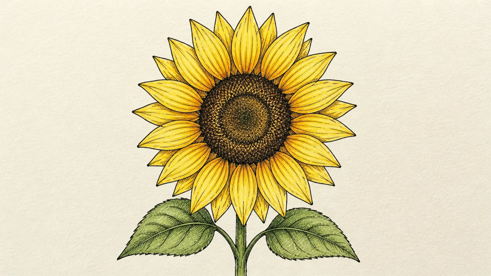 A slightly more realistic sunflower with layered petals and a textured center