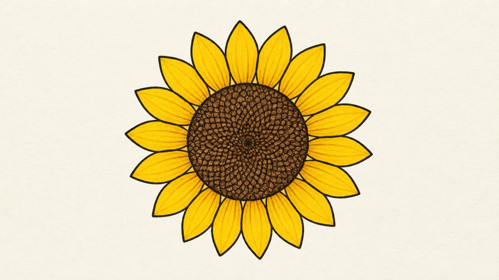 A simple bold sunflower drawn like an emoji