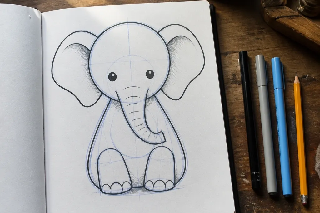 Creative Cartoon Elephant Drawing Ideas