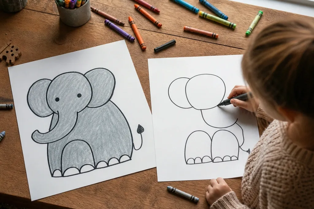 Easy Elephant Drawings for Kids to Enjoy
