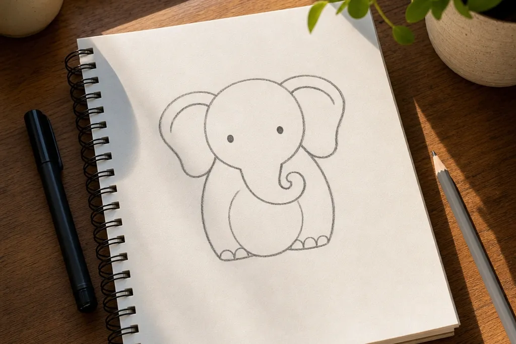 Elephant Drawing Quick in 5 Minutes