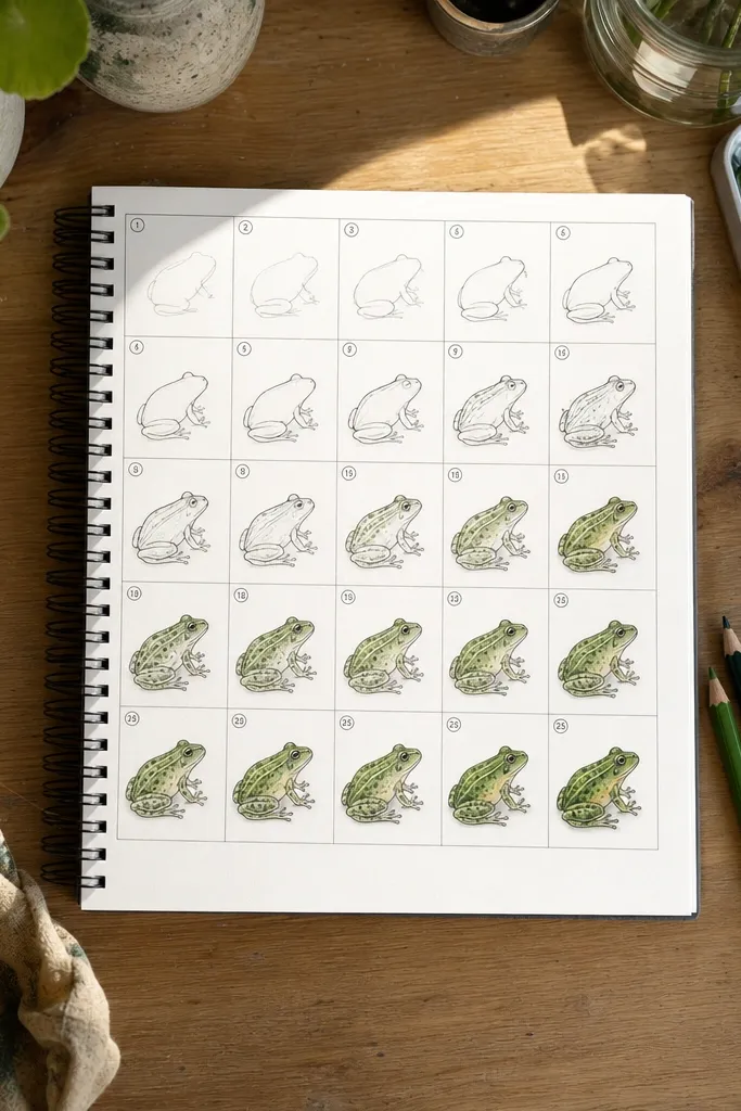 Frog Drawing Easy Step by Step