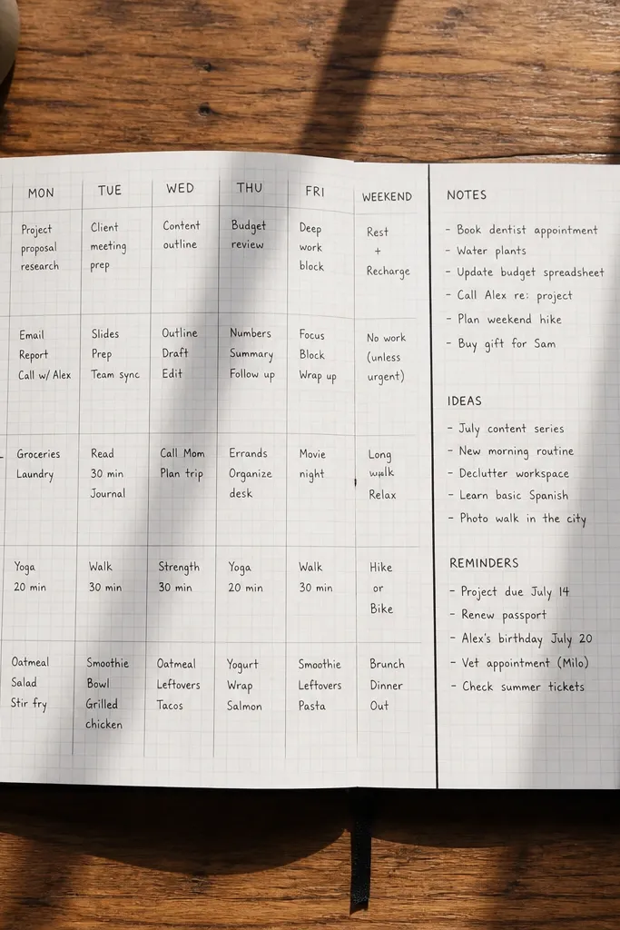 Hand-drawn grid with a single bold divider line separating sections