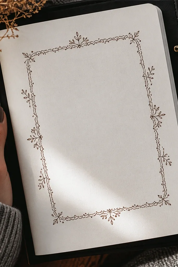 A simple doodle border around a clean block of handwriting