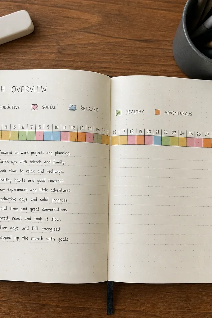 Small calendar strip with colored squares for each day
