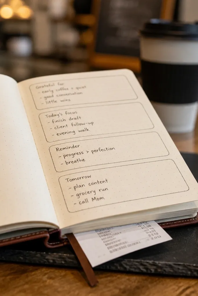 Notes page with receipt-style boxes and small rounded corners