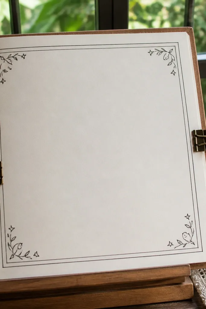 Collection page with double frame border and doodle corners