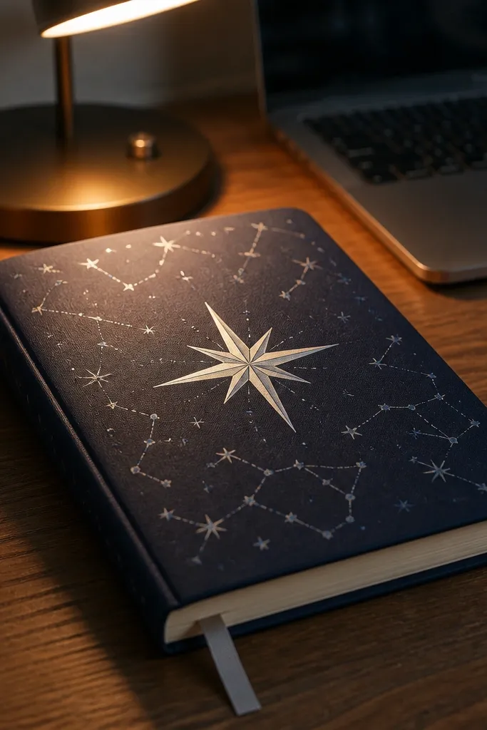 Washi tape dots connected like constellations with a starburst title in the center
