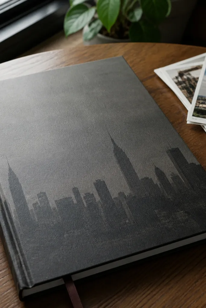 A soft silhouette portrait transferred onto a paper cover with matte finish