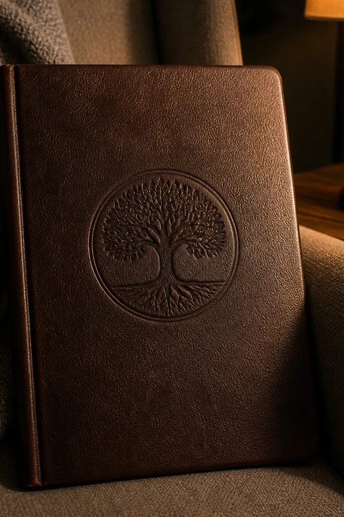 Lightly embossed pattern on a warm beige cover with dark title lettering