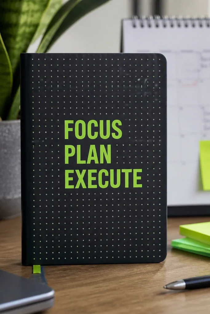 A neat dotted grid pattern with a neon-colored title in the center