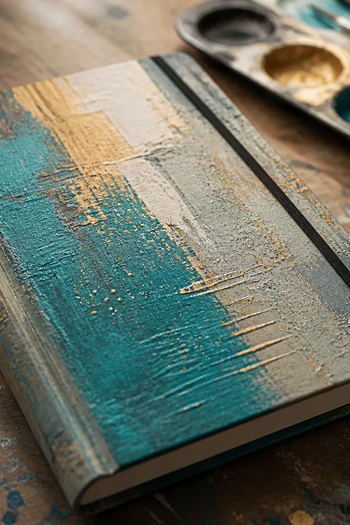 Layered paint background with subtle scratches and tiny gold dots scattered near the title