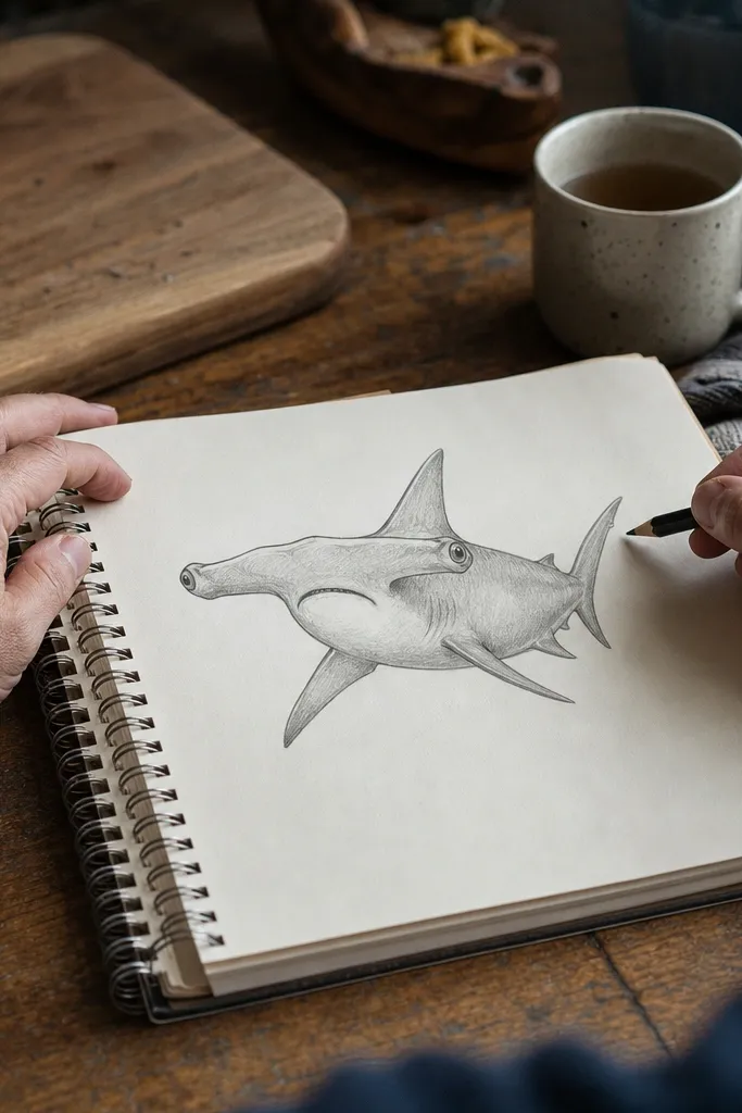 15 Gorgeous Hammerhead Shark Drawing Ideas
