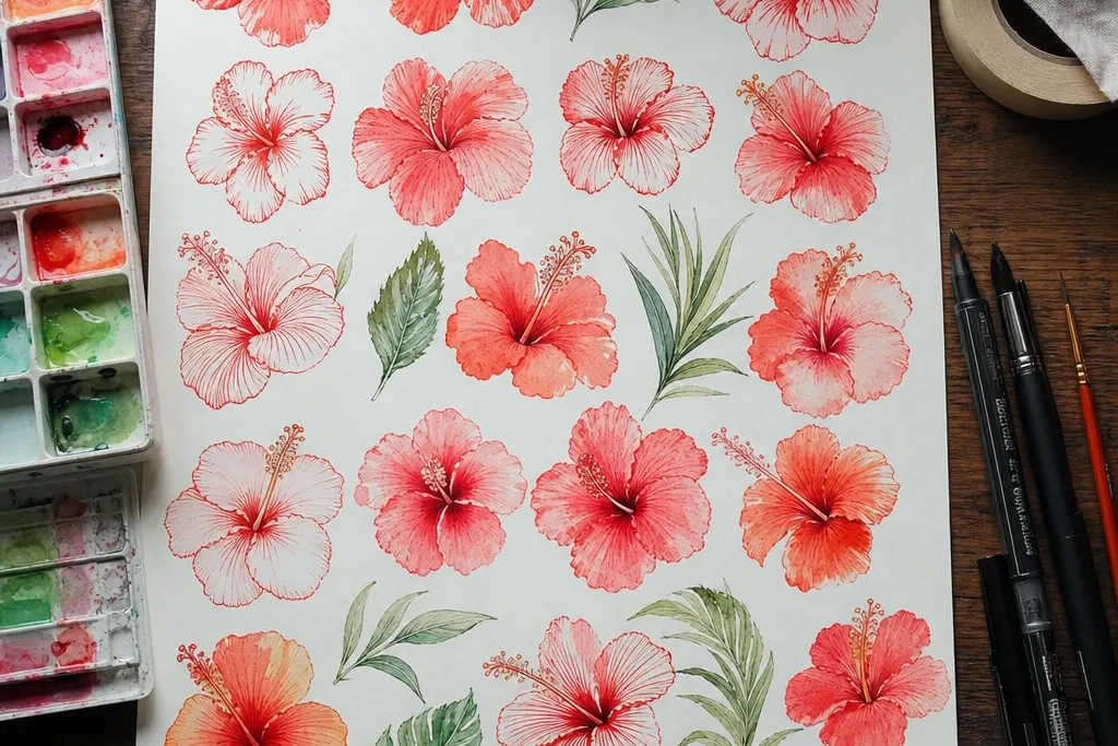 20 Gorgeous Hibiscus Flower Drawing Ideas