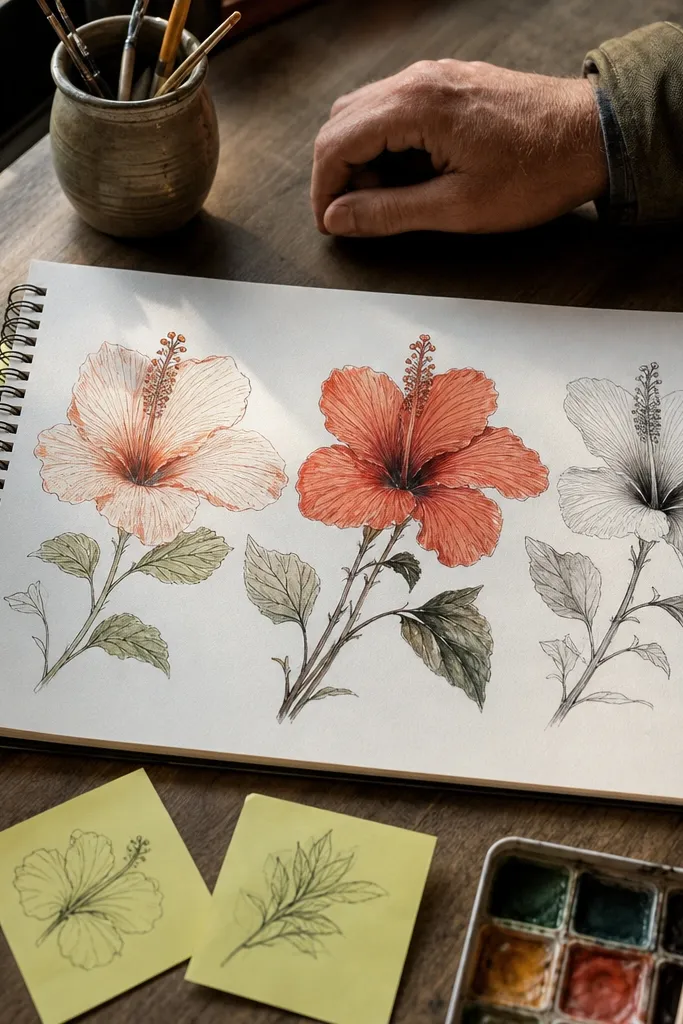 20 Gorgeous Hibiscus Flower Drawing Ideas