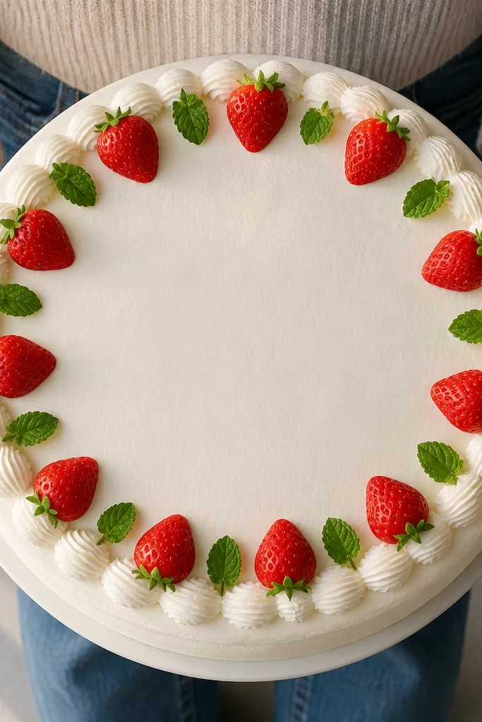 A strawberry border frame with a blank center panel for text.