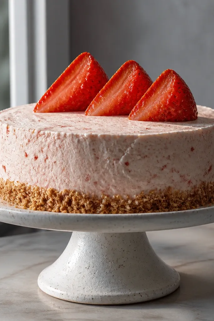 Overlapping strawberry slices drawn as layered wedges with seed dots.
