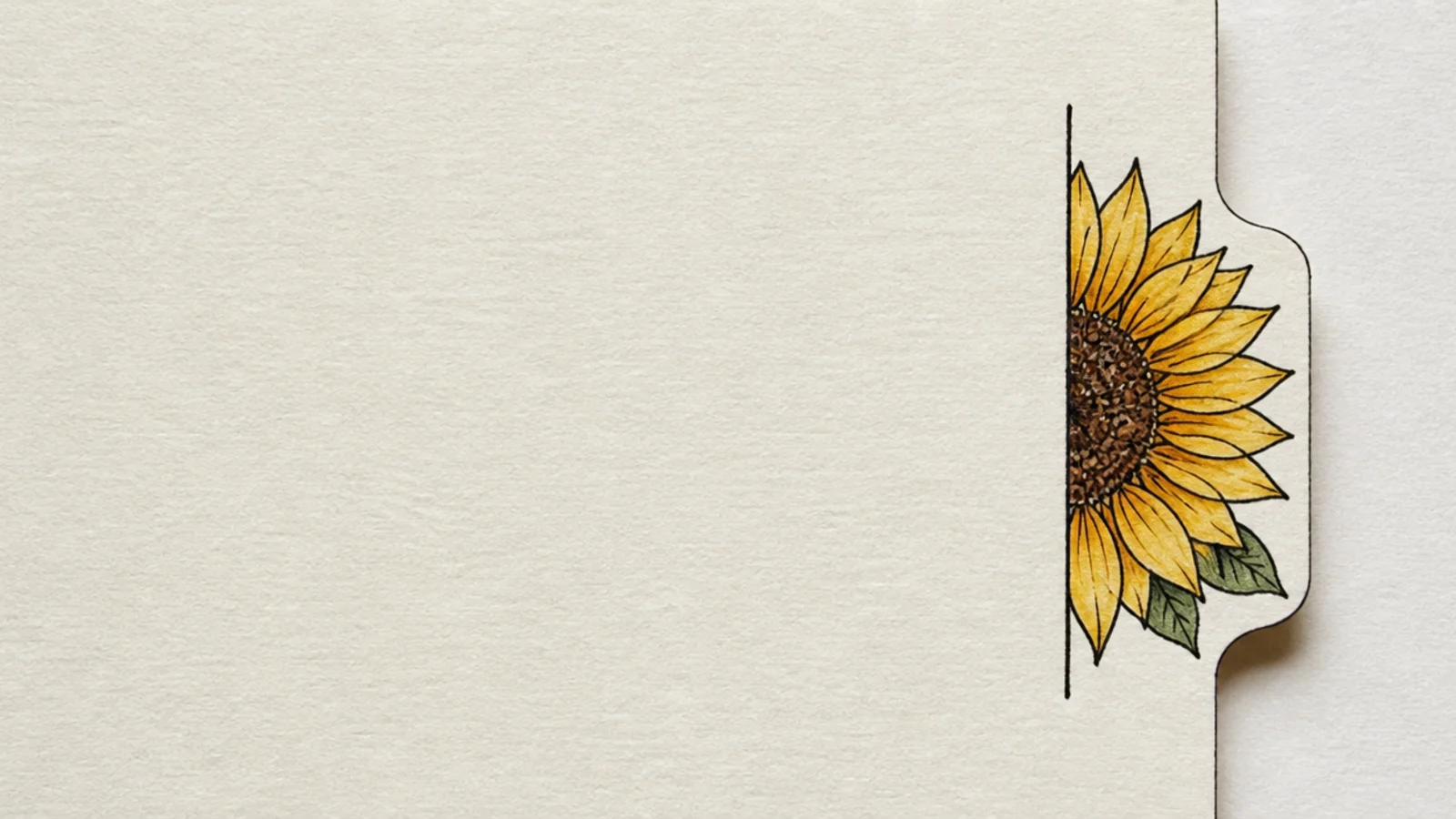 A small half sunflower used as a page tab or bookmark marker