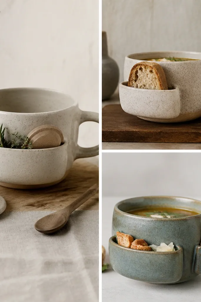 Handmade soup mug ideas with storage