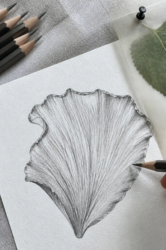 Hibiscus petals with curved vein lines and three-tone shading