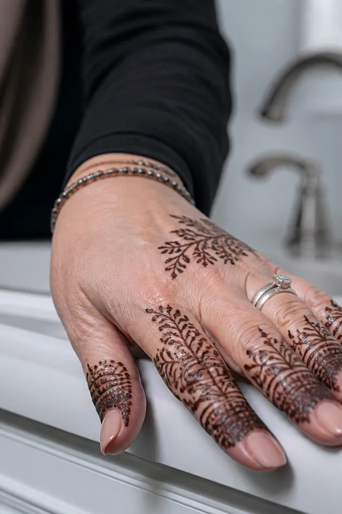 Bold knuckle cap motifs with thick side barrel shapes on the back hand