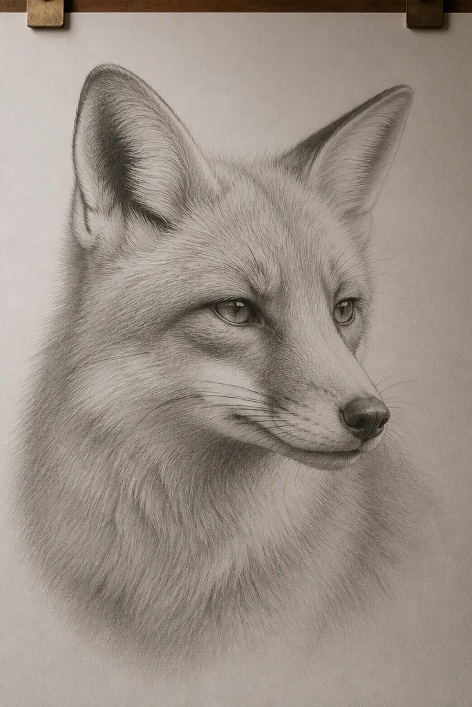 Smooth burnished fox fur with soft gradients and subtle directional texture