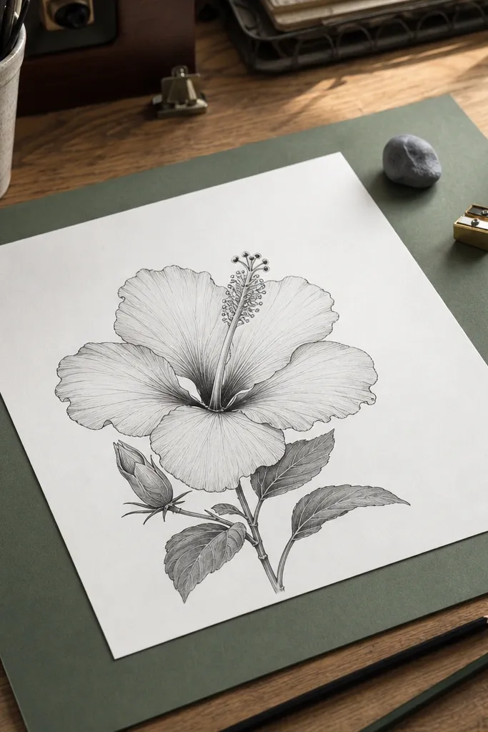 High-End Hibiscus Flower Drawing Looks