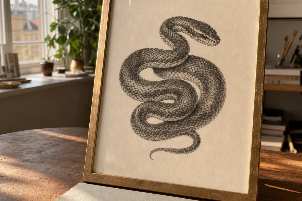 High-End Luxury Snake Drawing
