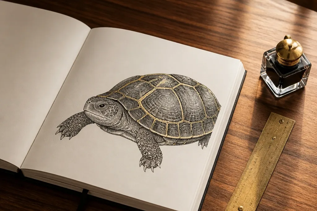 High-End Turtle Drawing for a Luxury Finish