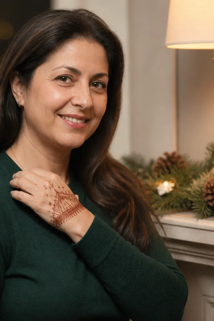 Fan-shaped wrist pattern with two small dots above