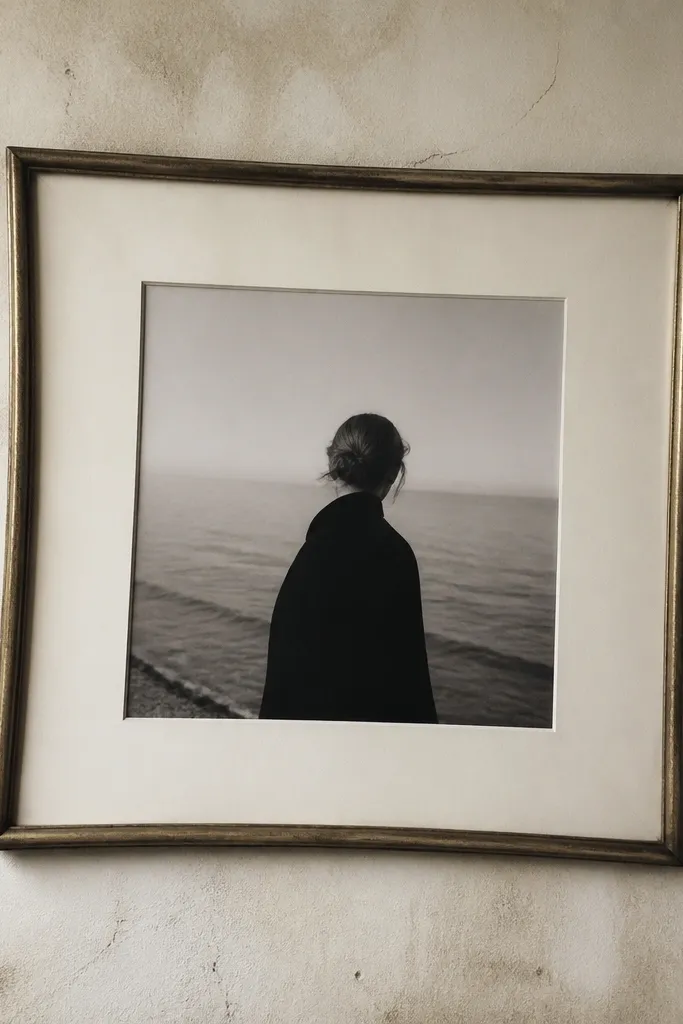 A framed collage where the frames look slightly bowed; the top edges are not perfectly parallel to the bottom edges. The wall has a humid feel and the photo inside looks slightly shifted.