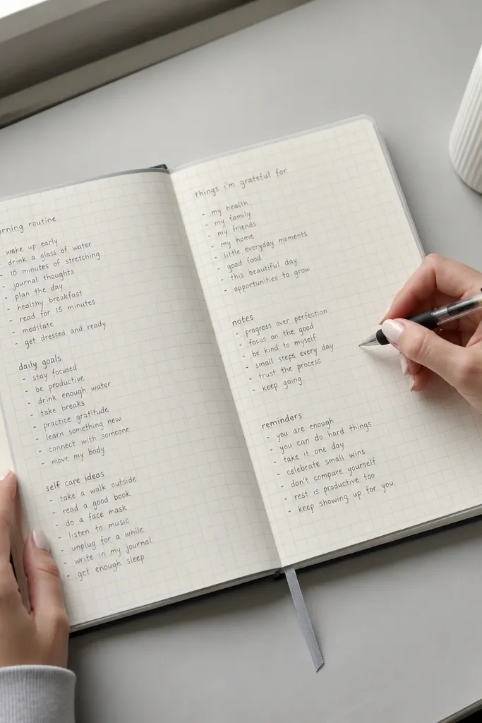 Clear sheet grid overlay placed on journal page with straight handwritten prayer lines.