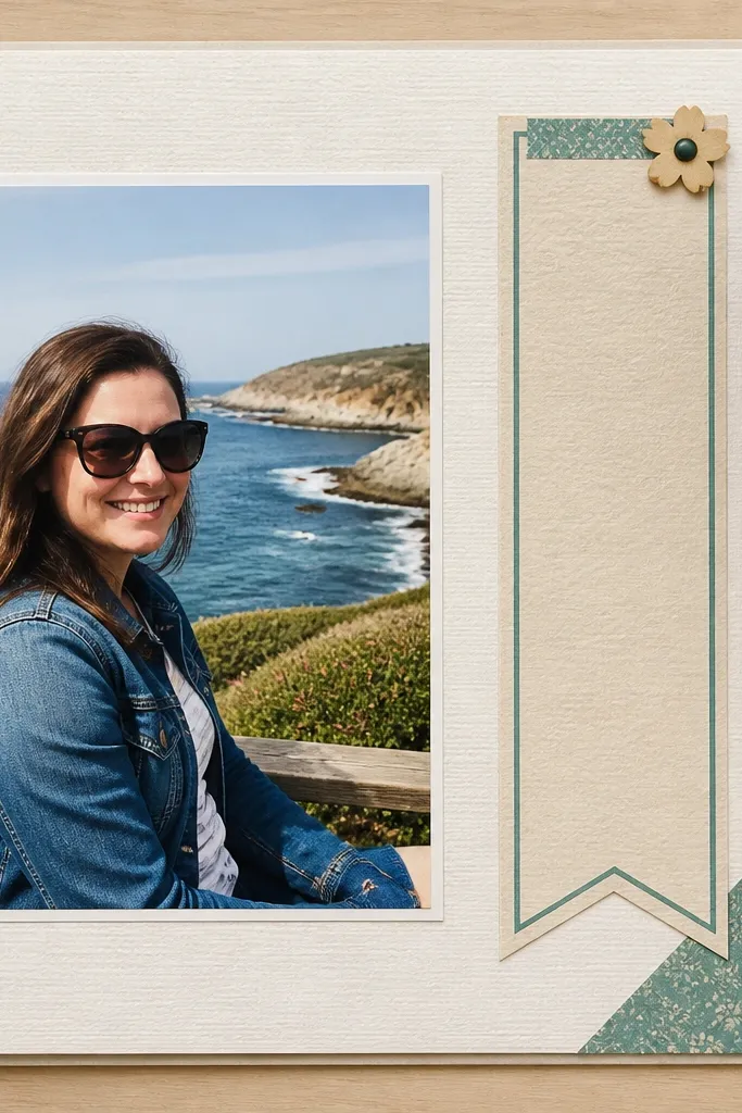 A vertical journaling strip shaped like a bookmark along the side of a