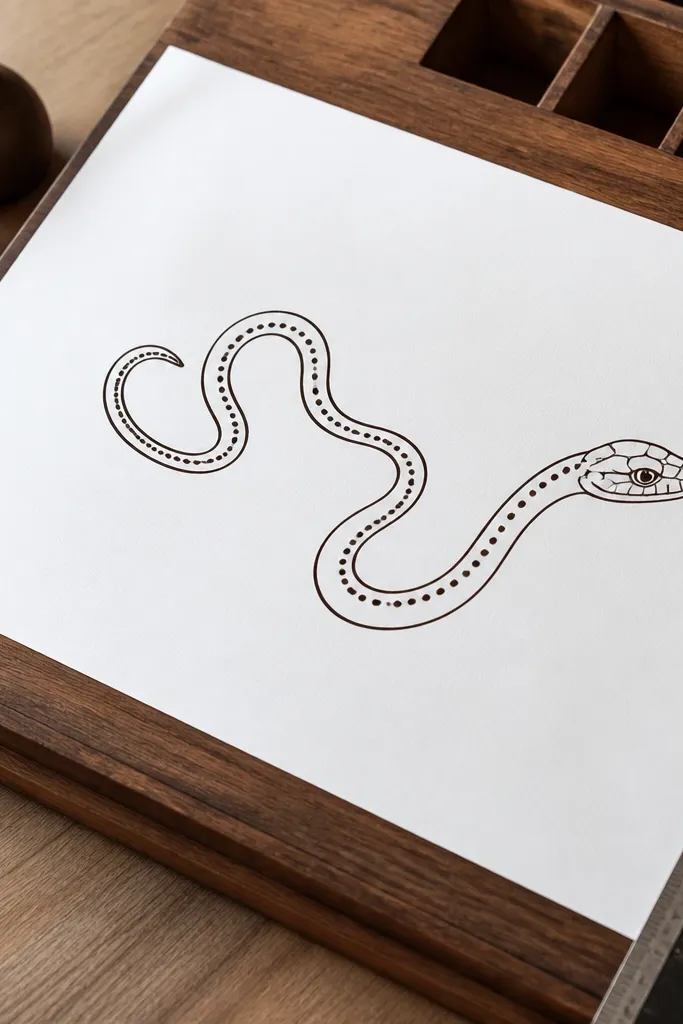 Single black-line snake with a single dotted row of scales along the body