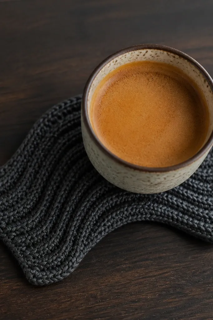 Small slate gray ripple coaster with smooth wave edges