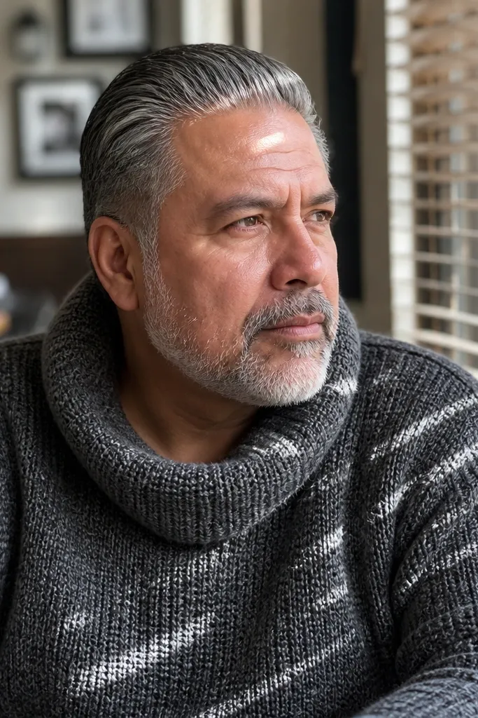 Cowl neck crochet pullover with a thick border around the neckline