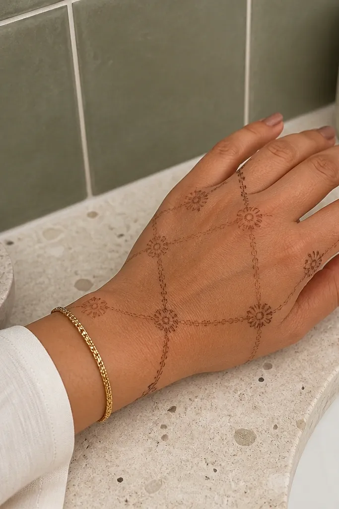 Modern Minimalist Arabic Back Hand Mehndi Designs