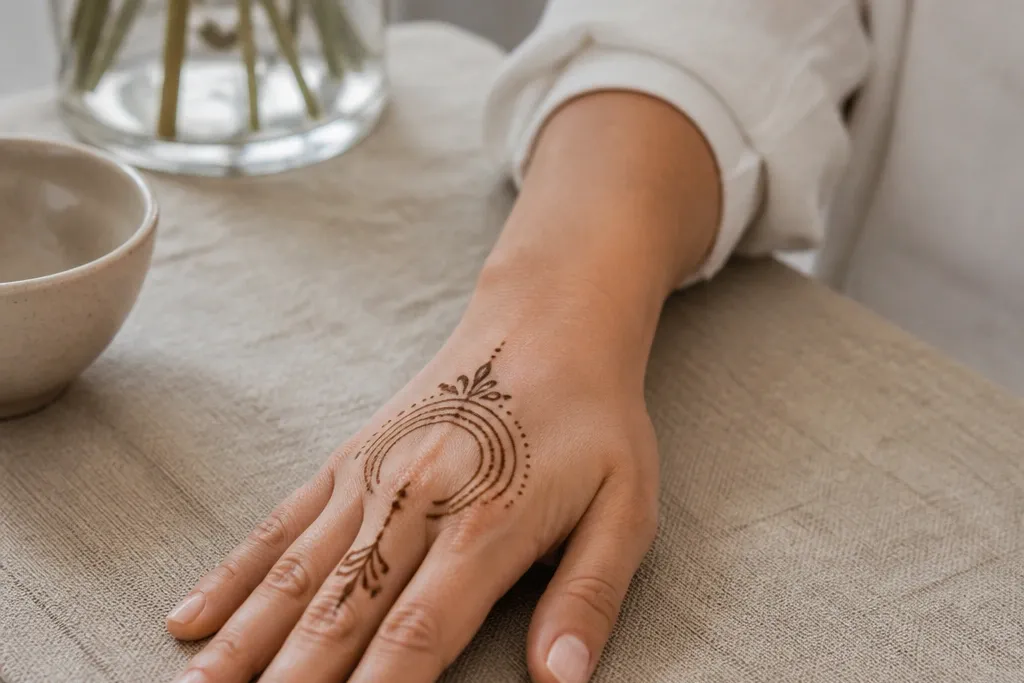 Modern Minimalist Back Hand Mehndi Designs