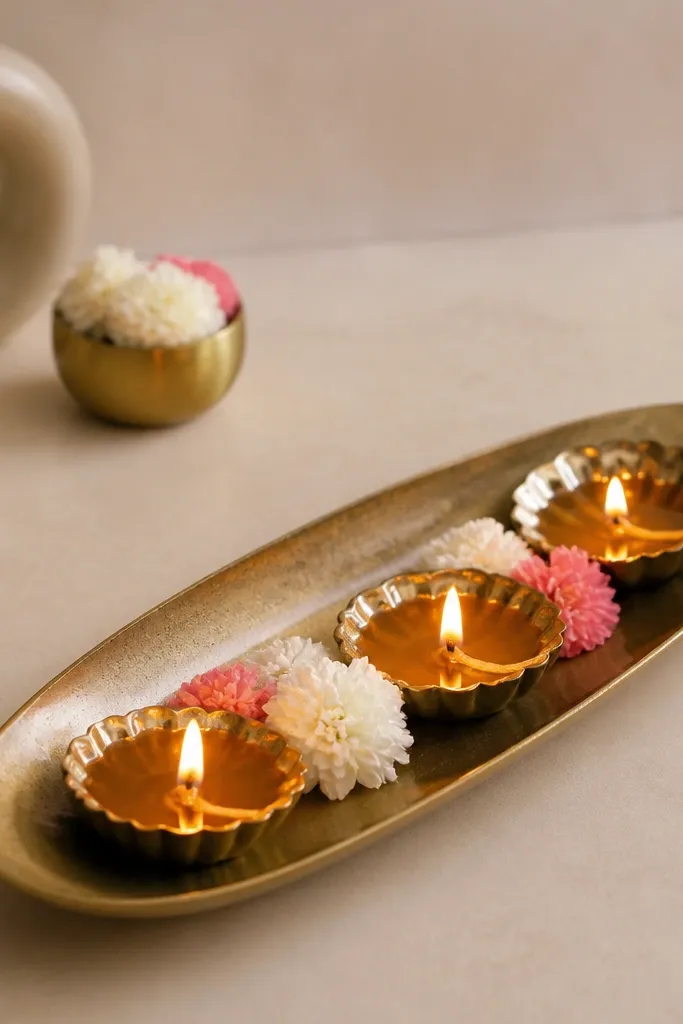 Modern Minimalist Diya Decoration Ideas
