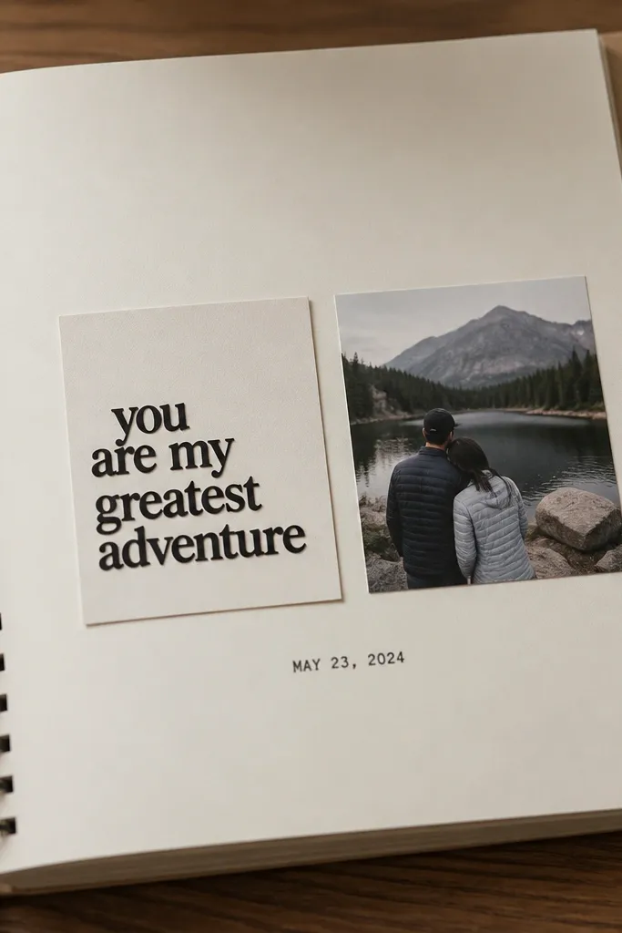 Plain card with a vinyl quote cutout and a small beside it