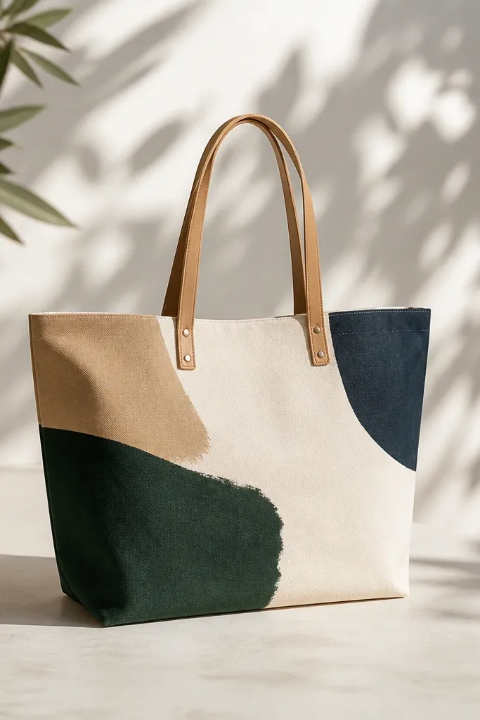 Modern minimalist tote bag painting ideas