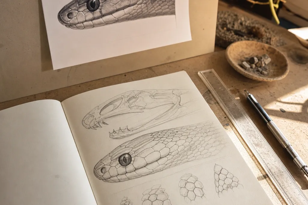Modern Snake Head Drawing References