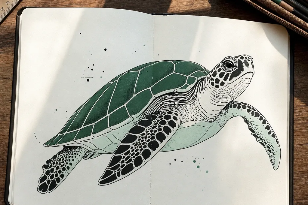 Modern Turtle Drawing Ideas